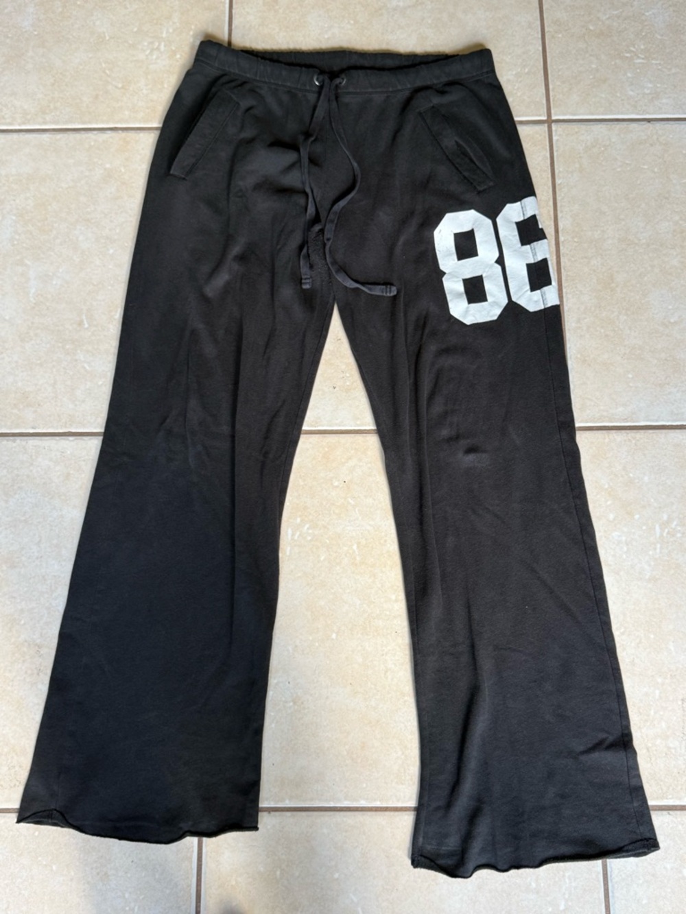 Victorias Secret Black Lounge Pants with White '86' Graphic